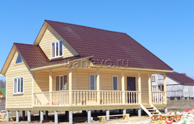 Процесс строительства каркасно-щитового дома 8.5х9,0м