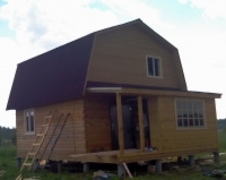 Дом из бруса 6х6м+ щитовая веранда с террасой (Д-32)