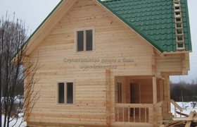 Процесс строительства бани - гостевого дома 8,0х8,0м.