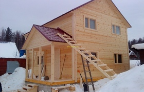 Процесс строительства дома 6х9м с террасой 1,5х3,0м.