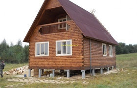 Процесс строительства дома из бруса 6х9м под Калугой.